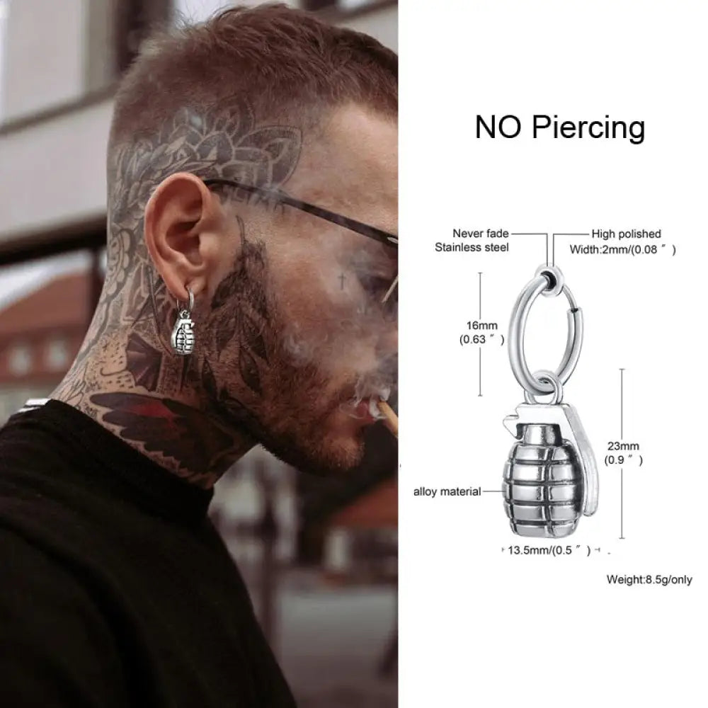 Irregular Triangle Long Chain Cuff Earring For Men Unisex Jewelry Rock The Coolest Conch Hoop Clip