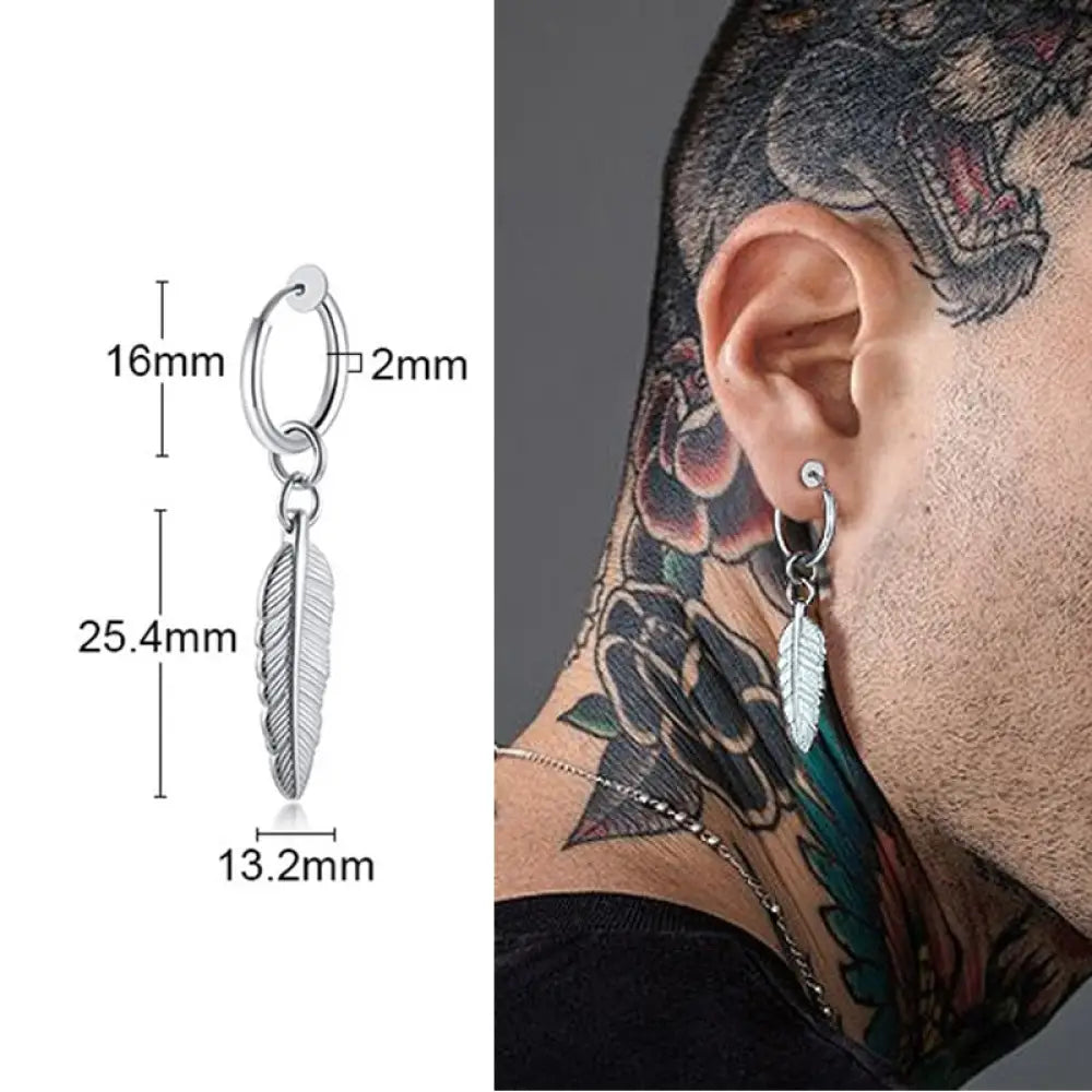 Irregular Triangle Long Chain Cuff Earring For Men Unisex Jewelry Rock The Coolest Conch Hoop Clip