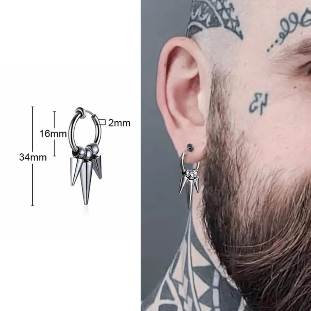 Irregular Triangle Long Chain Cuff Earring For Men Unisex Jewelry Rock The Coolest Conch Hoop Clip