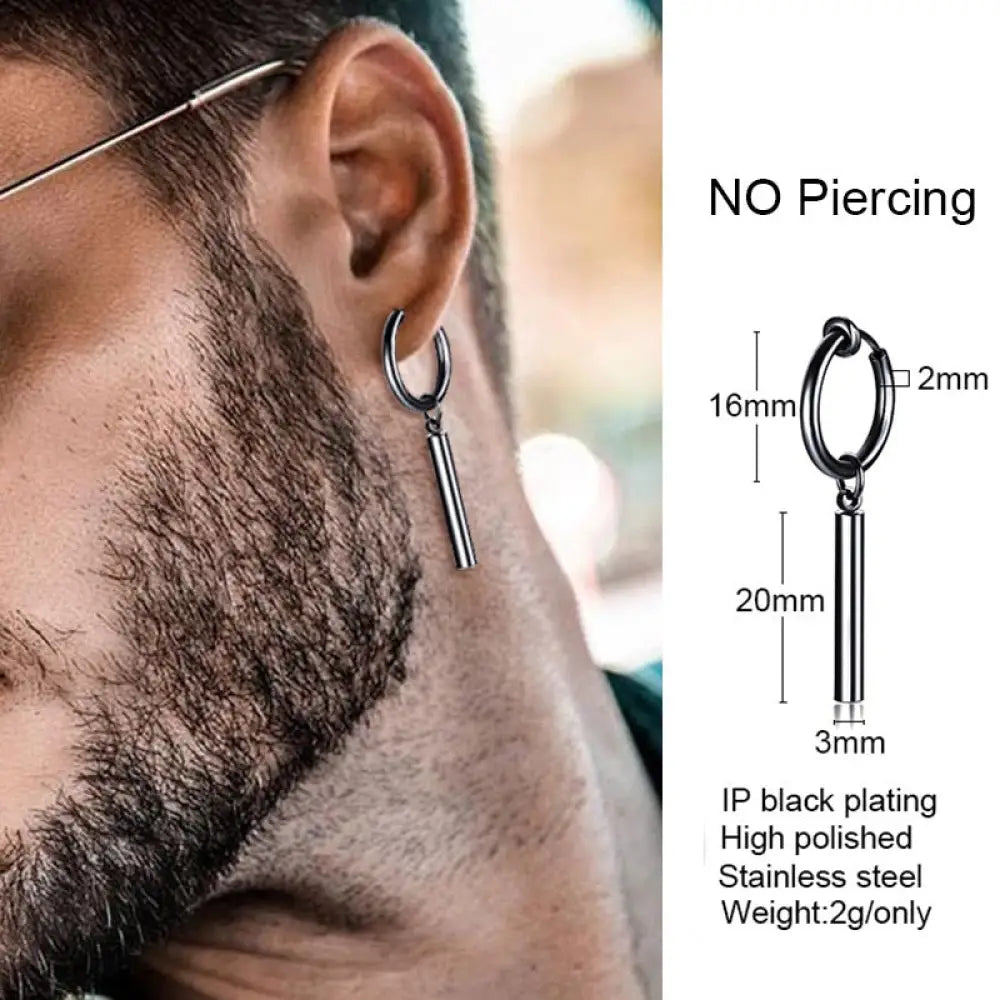 Irregular Triangle Long Chain Cuff Earring For Men Unisex Jewelry Rock The Coolest Conch Hoop Clip