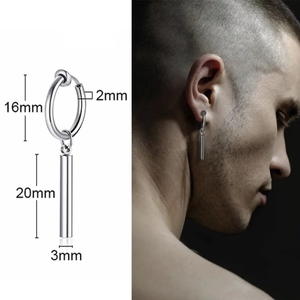 Irregular Triangle Long Chain Cuff Earring For Men Unisex Jewelry Rock The Coolest Conch Hoop Clip