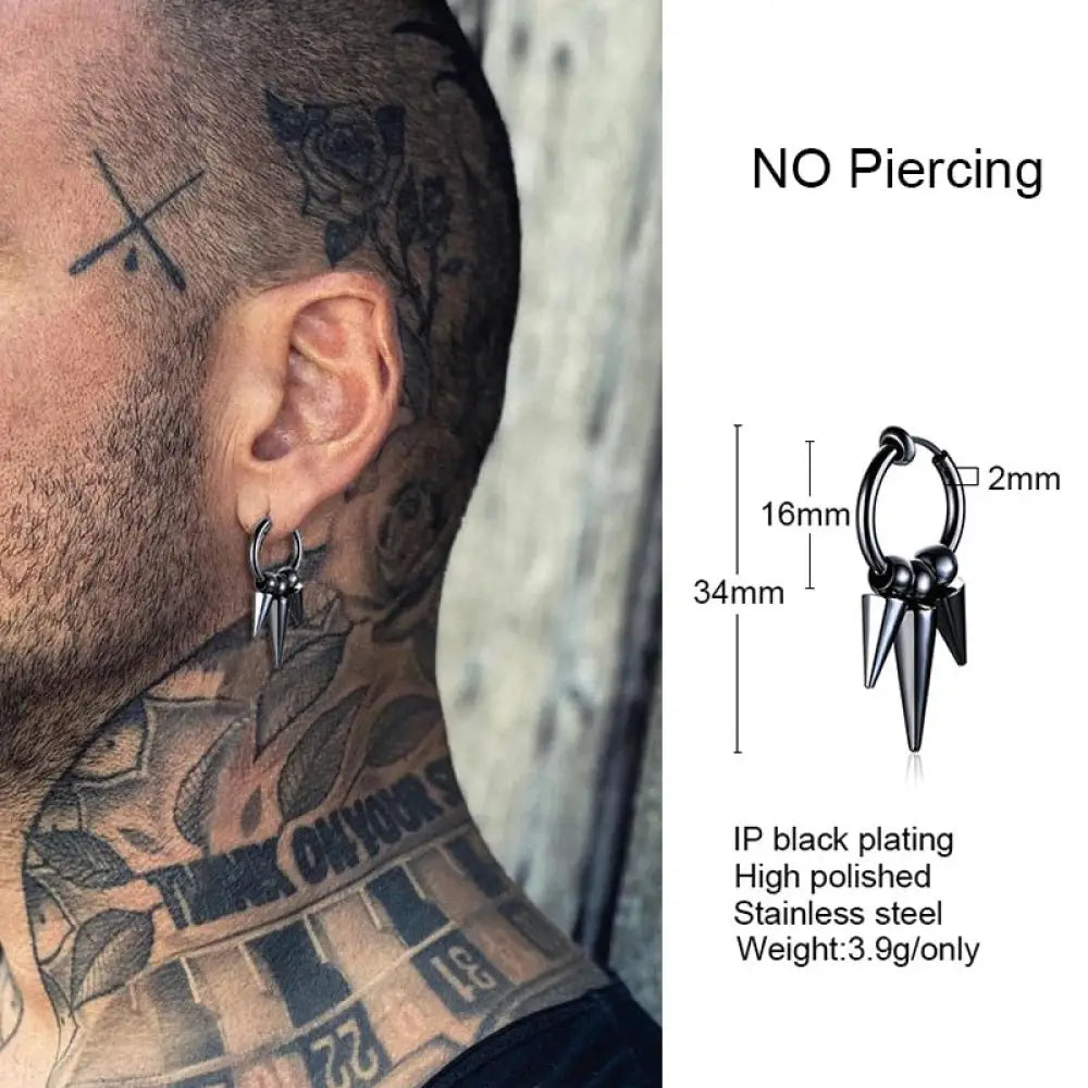 Irregular Triangle Long Chain Cuff Earring For Men Unisex Jewelry Rock The Coolest Conch Hoop Clip