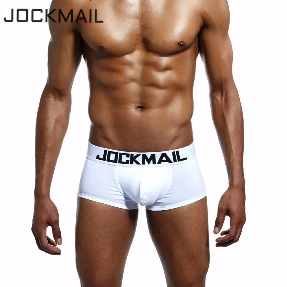 Jockmail Brand Classic Basic Solid Quality Cotton Mens Underwear Boxer Shorts Trunks Sexy Panties