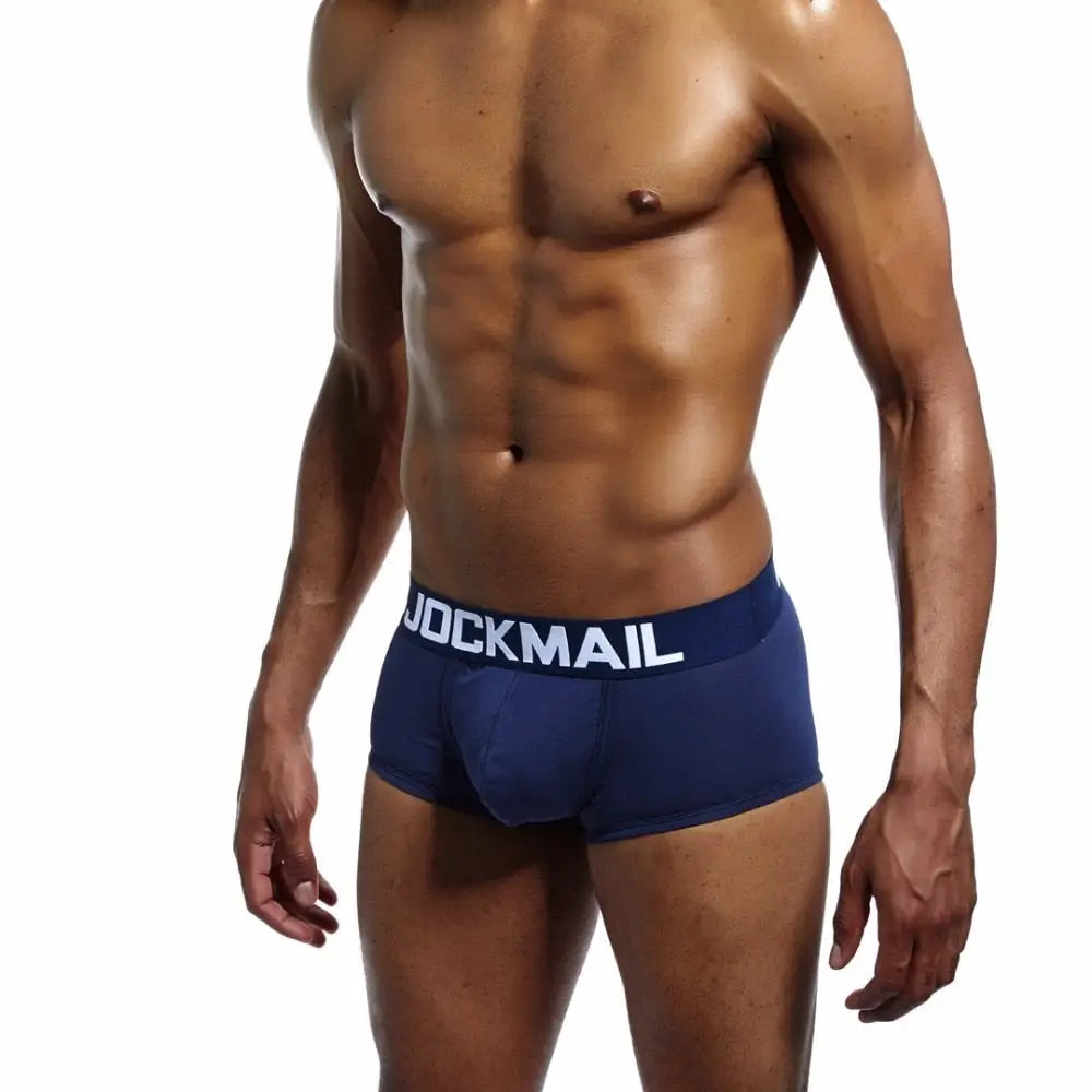 Jockmail Brand Classic Basic Solid Quality Cotton Mens Underwear Boxer Shorts Trunks Sexy Panties