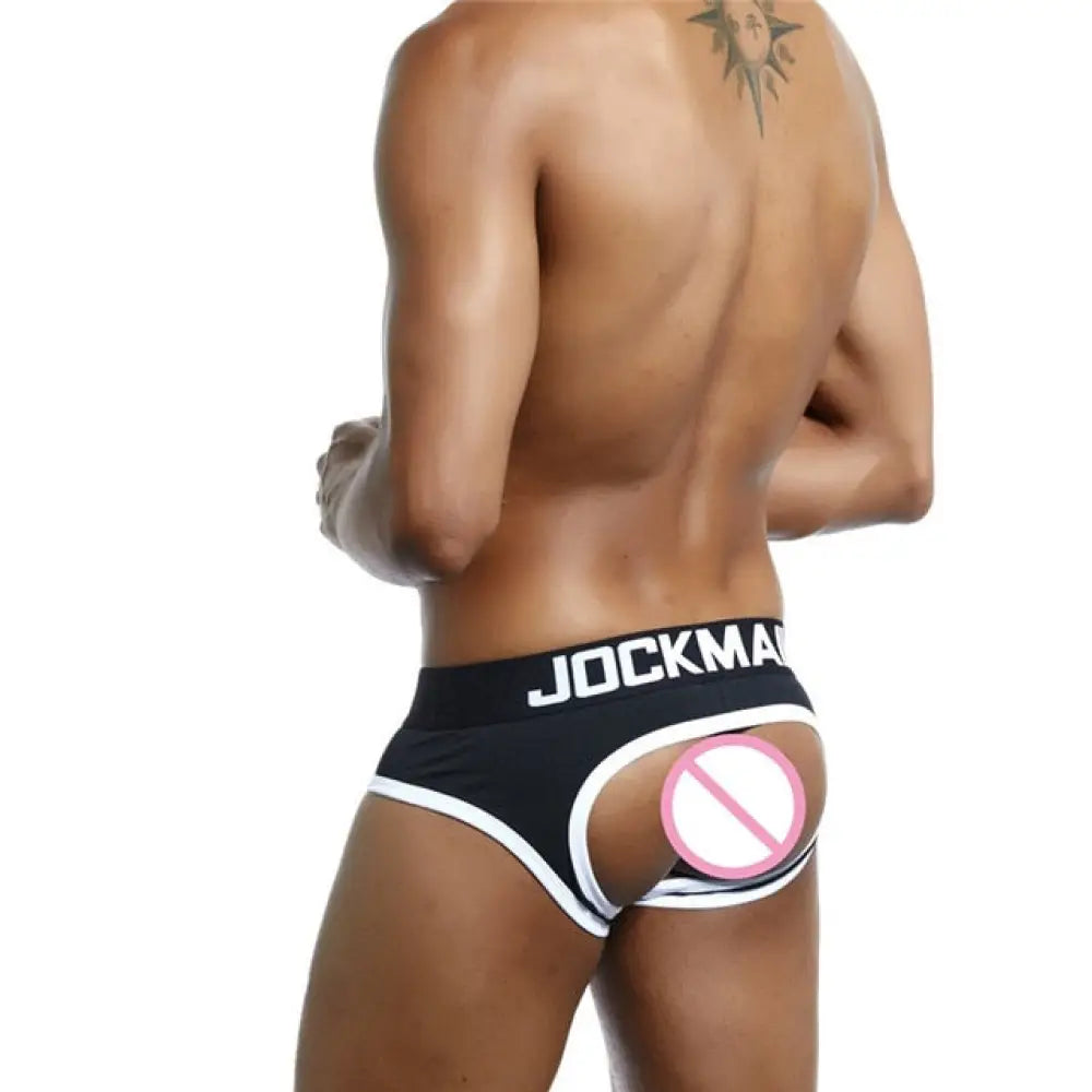 Jockmail Brand Open Back Men Underwear Briefs Sexy Tanga Hombre Jockstrap Sissy Thong Cueca Gay