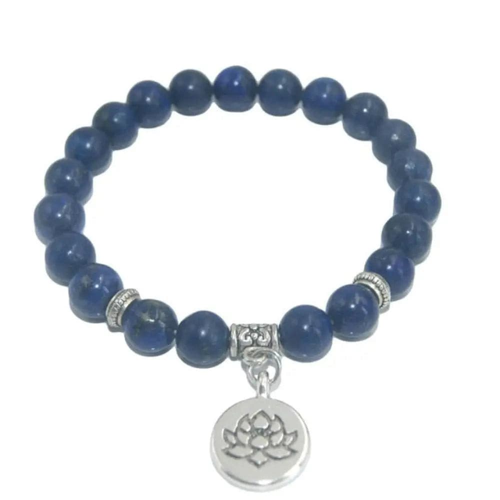 Natural Stone Lotus Buddha Beads Amethysts Agates Lapis Lazuli Tiger Eye Turquoises Bracelet For