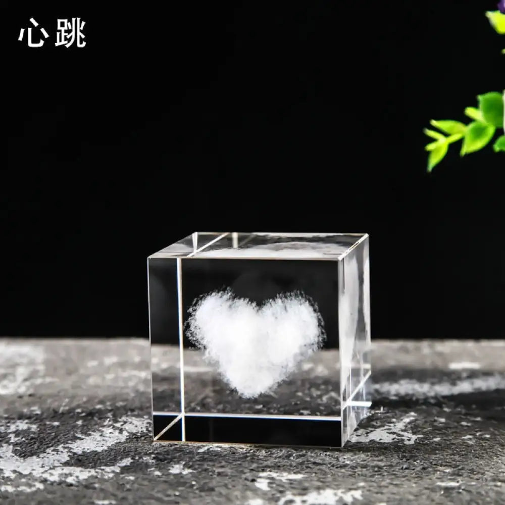 Romantic Rain Clouds Raindrop Cloud Square Crystal Ornaments Heart Shape Home Office Decor Birthday