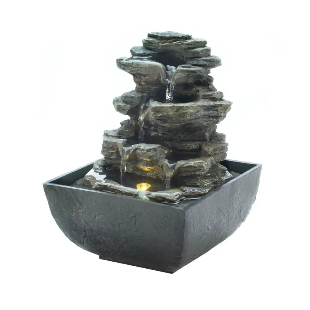 Tiered Rock Formation Tabletop Fountain Full Catalog