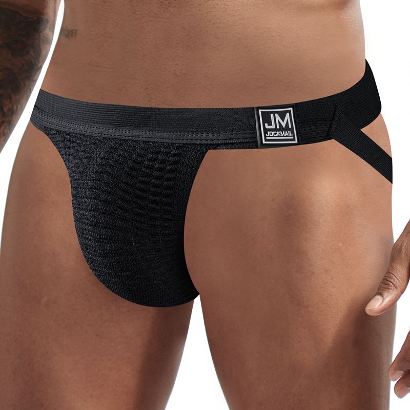 JOCKMAIL Sexy Underwear Men Jockstrap Black