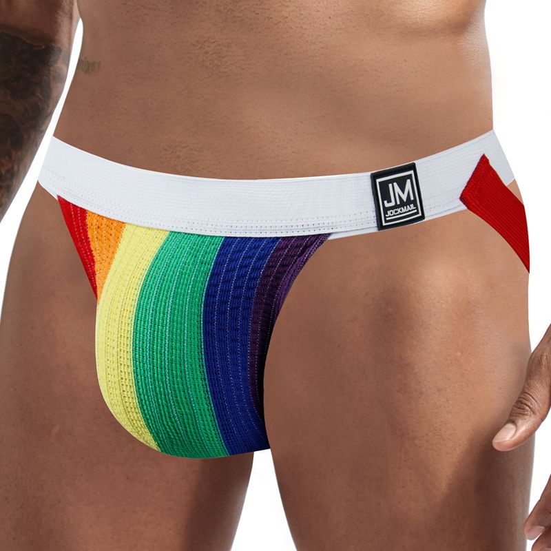 JOCKMAIL Sexy Gay Underwear Men Jockstrap Rainbow