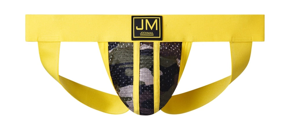 JOCKMAIL Sexy Gay Underwear Men Jockstrap Yellow Camo