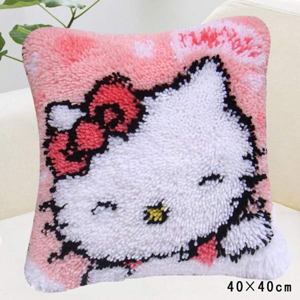 DIY Latch Hook Rug Kits for Adults Kids Gift Hello Kitty 16 x 16 Inches