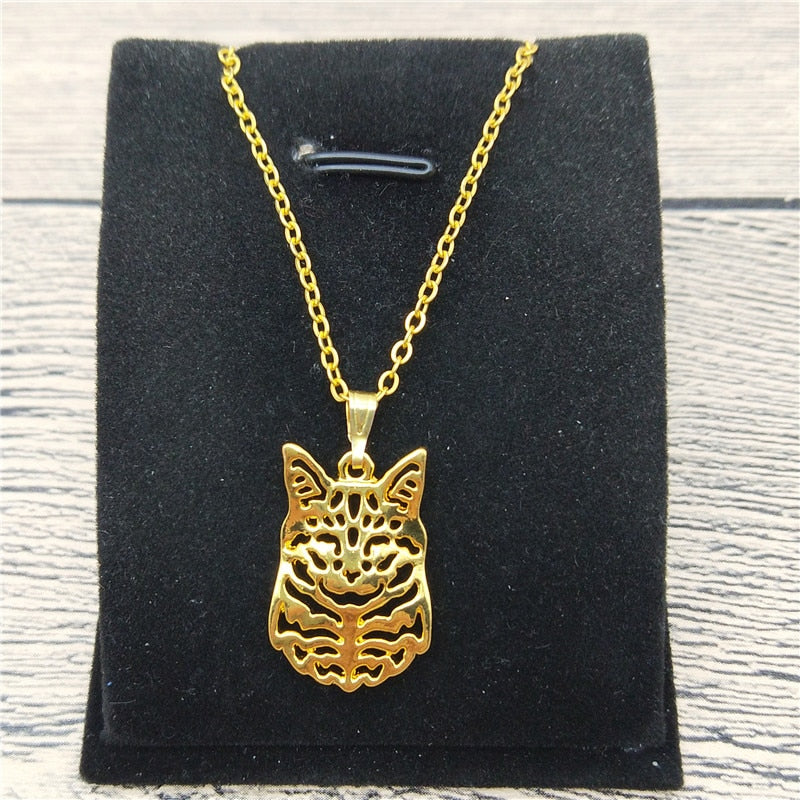 New Maine Coon Cat Necklace Trendy Style Maine Coon Cat Pendant Necklace Women Fashion Pet Cat Jewellery