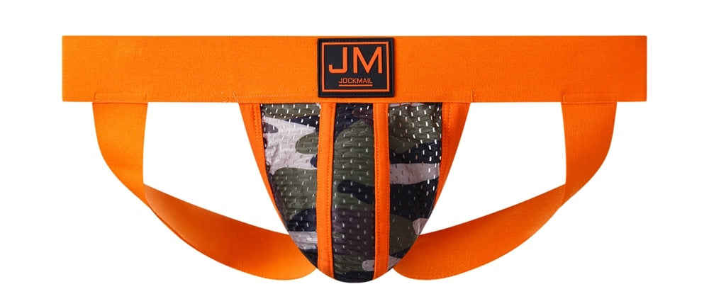 JOCKMAIL Sexy Gay Underwear Men Jockstrap Orange Camo