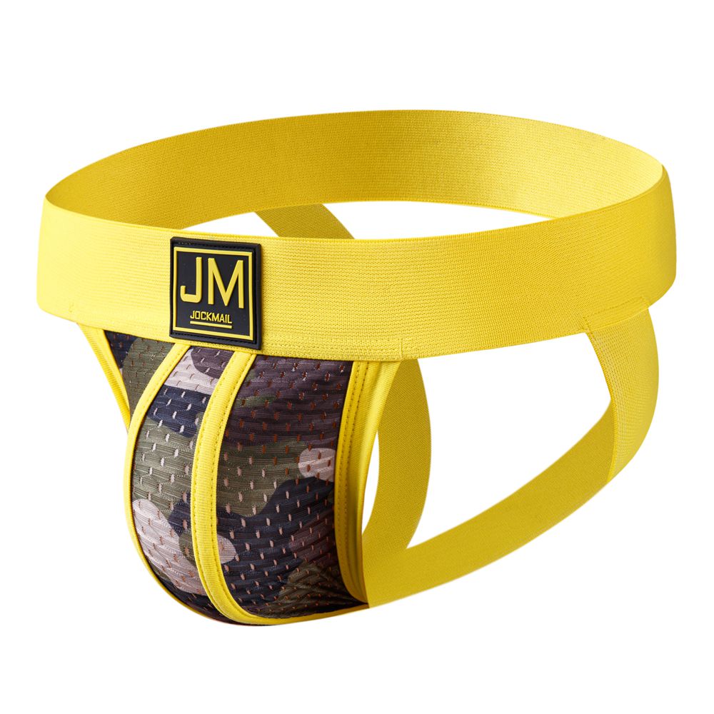 JOCKMAIL Sexy Gay Underwear Men Jockstrap Yellow Camo