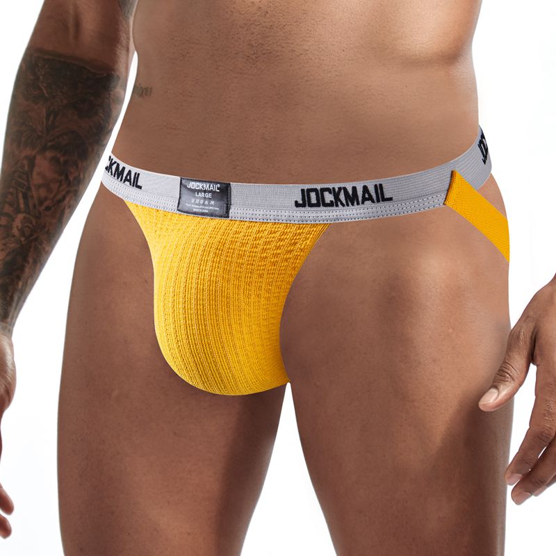 JOCKMAIL Sexy Underwear Men Jockstrap Yellow