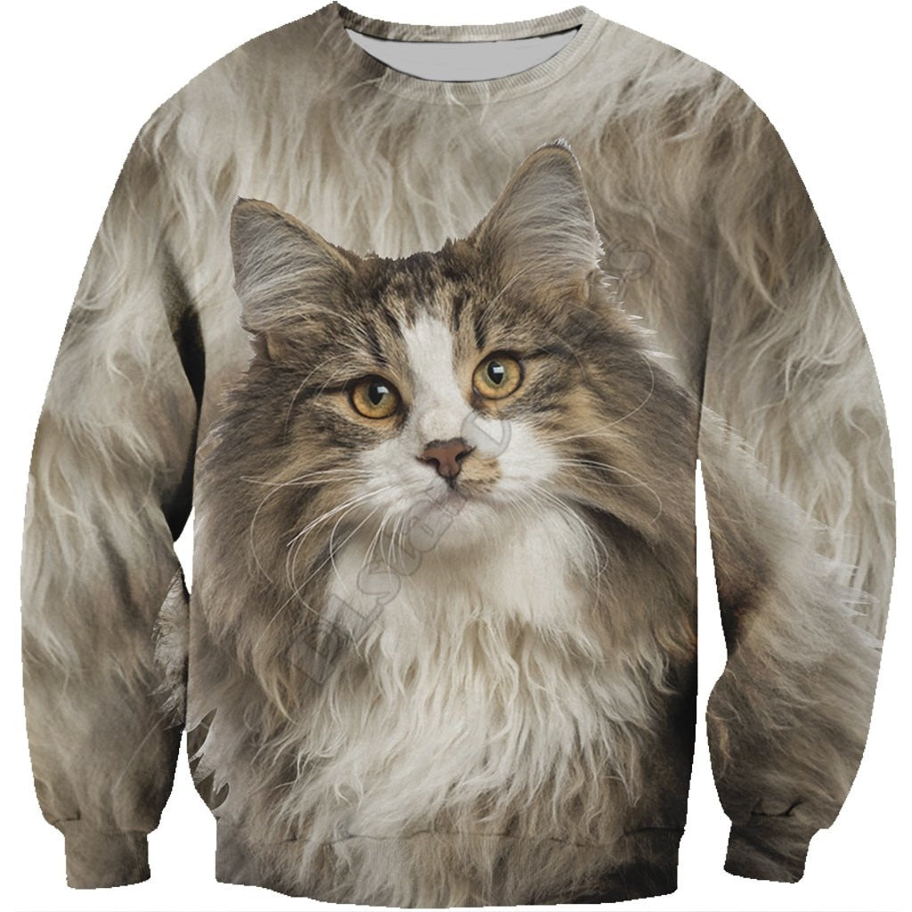 Norweigan Forest All Over Cat Sweatshirt