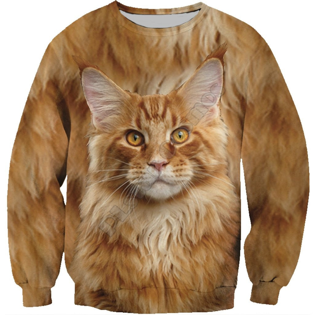 Maine Coon Face All Over Cat Sweatshirt