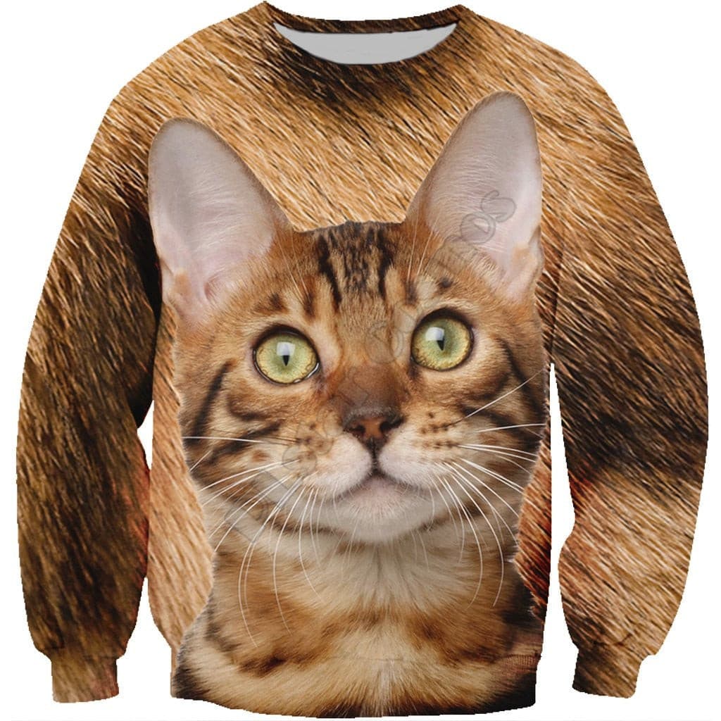 Bengal Cat Face All Over Sweatshirt