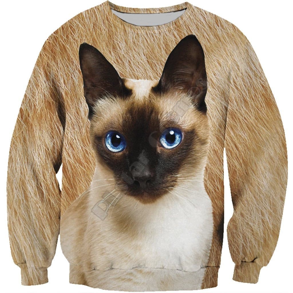 Siamese All Over Cat Sweatshirt