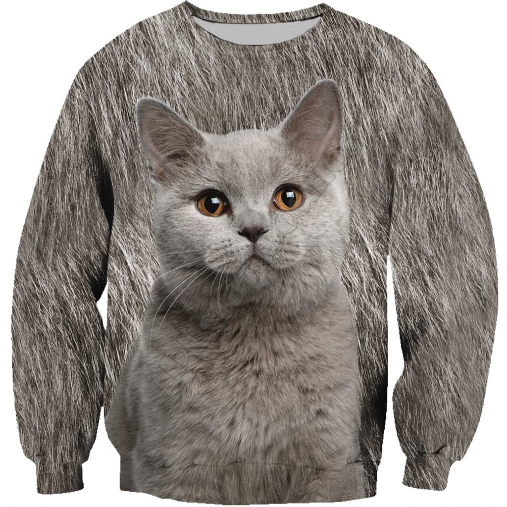 British Shorthair Face All Over Cat Sweatshirt