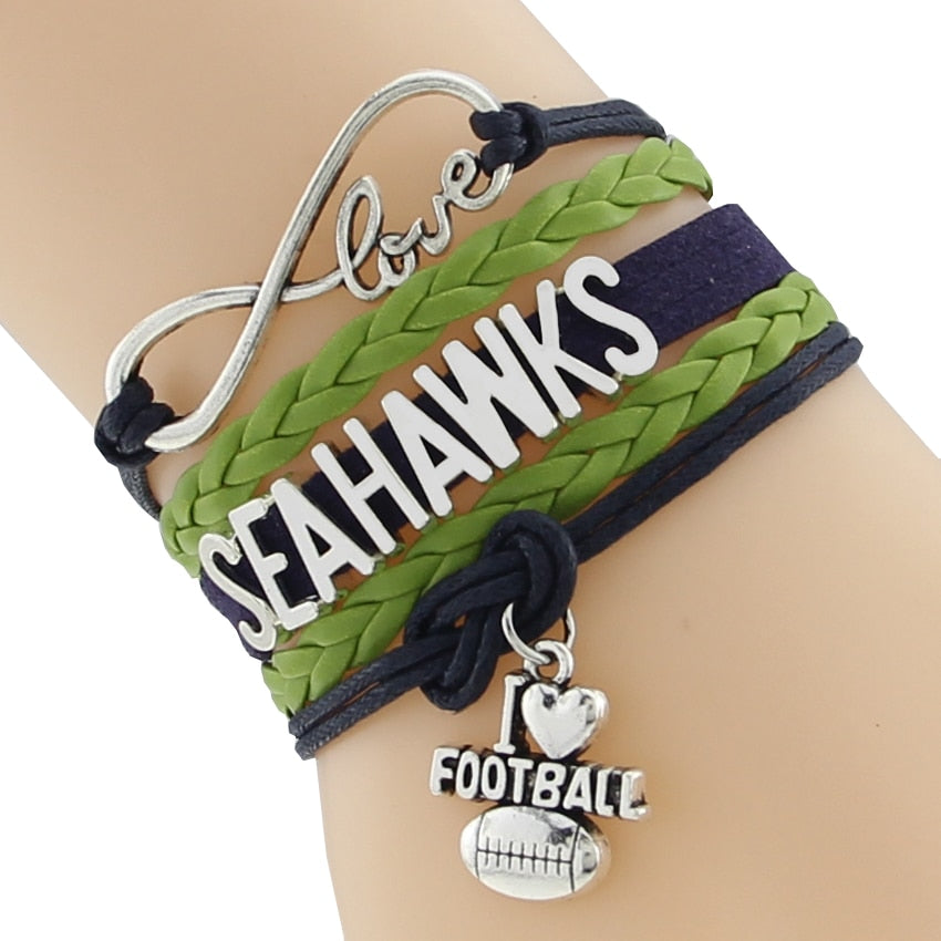 Infinity Love Seattle Seahawks Football Team Bracelet