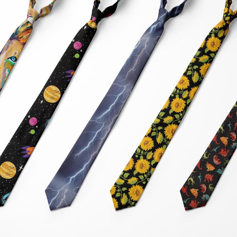 Men's Tie Suit Accessories Neck Ties Printed Polyester Ties for Men Necktie Casual Funny