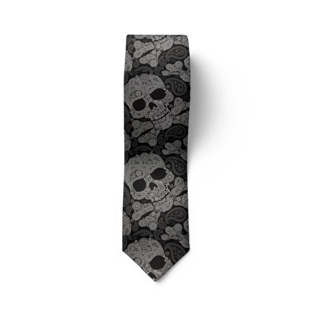 New Fashion 8CM Slim Men's Tie Novelty 3D Printed Skull Lion Pattern Man Necktie Casual Wedding Party Gentleman Accessories Tie