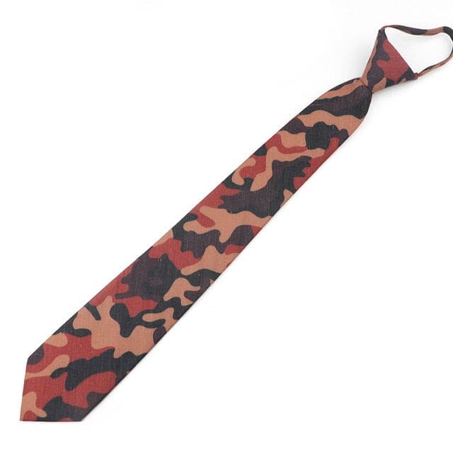 Camouflage Informal Tie Cotton Linen Necktie Men's Fashion Easy To Pull Rope Neckties Designer Handmade Lazy Ties High Quality